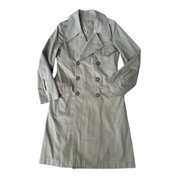 YSL Yves Saint Laurent Rive Gauche Y2K classic iridescent trench size 48/38 USA - Picture 5 of 17
